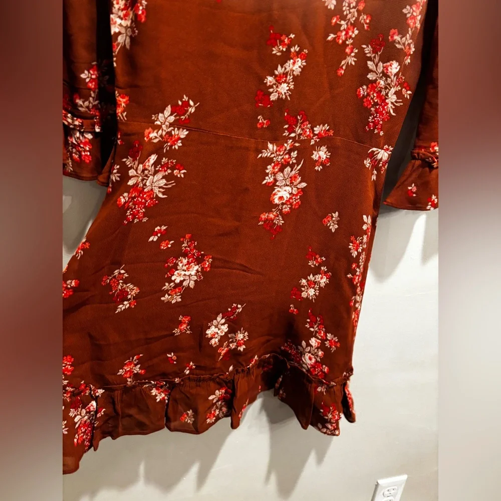 Reformation Brown Floral Mini Dress - Picture 4 of 13